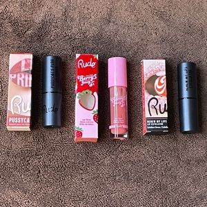 Rude Cosmetics Lip Trio (Primer, Exfoliator and Lipgloss)